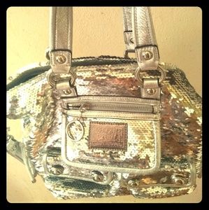 Coach Poppy bag silver sequins
